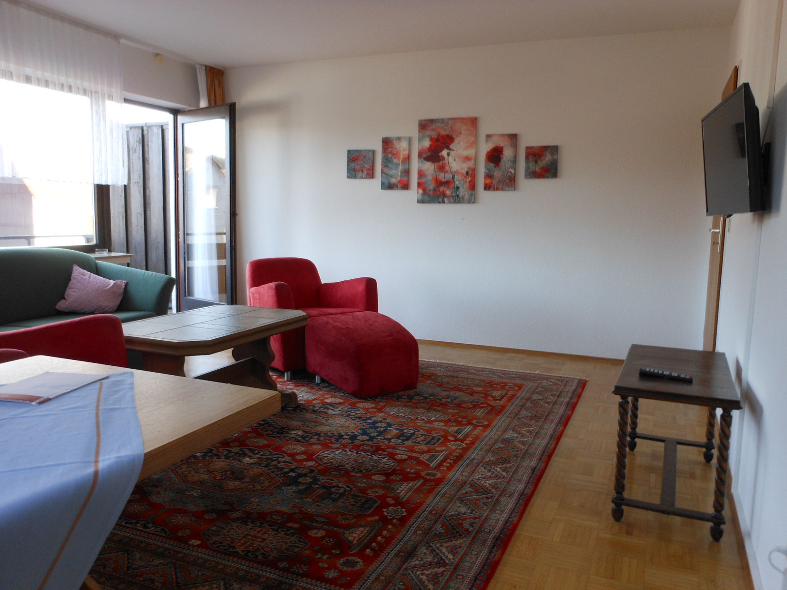 Sitzecke der Ferienwohnung Osterkopf